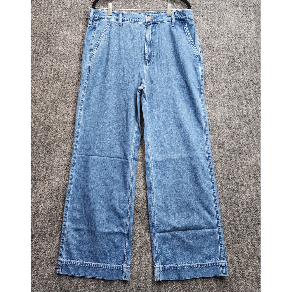 NWT J.Crew Women's 31 Wide Leg Trouser Jeans High Rise Denim Preppy Retro Casual